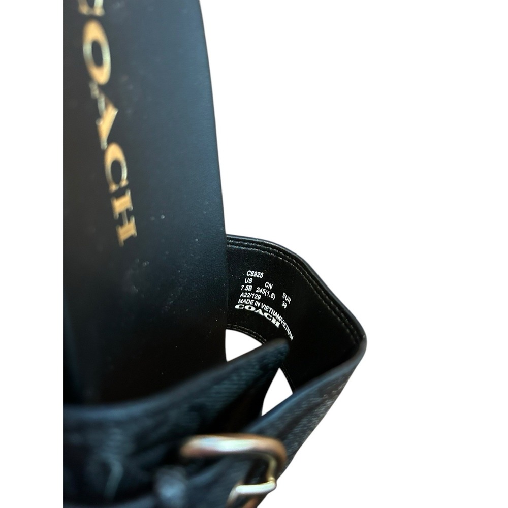 Coach Gwen‎ C8925 Signature Black Buckle Strap Leather Sandals Women US 7.5B - Picture 9 of 9